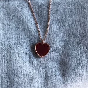 Rose gold Carnelian heart necklace